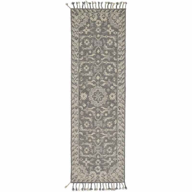 2'2"x8' Runner Swirl Loomed Rug Ivory/Black - Safavieh