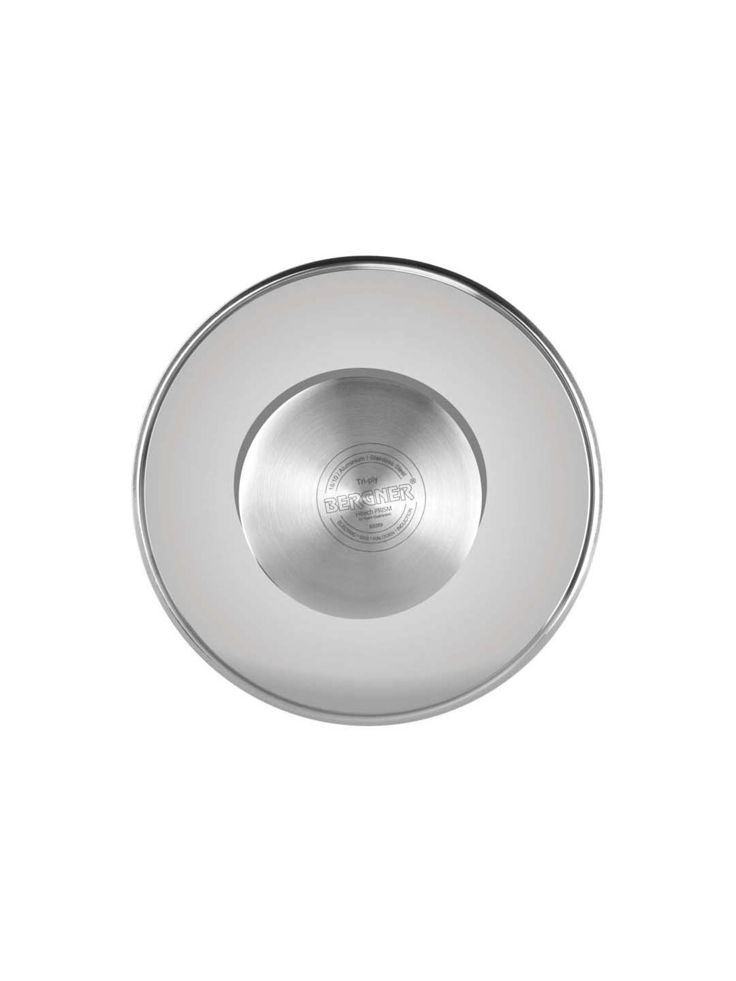 Bergner Hi-Tech Prism Silver Stainless Steel 24 cm Diameter Tasra With Lid (2.5 L) - Set of 1