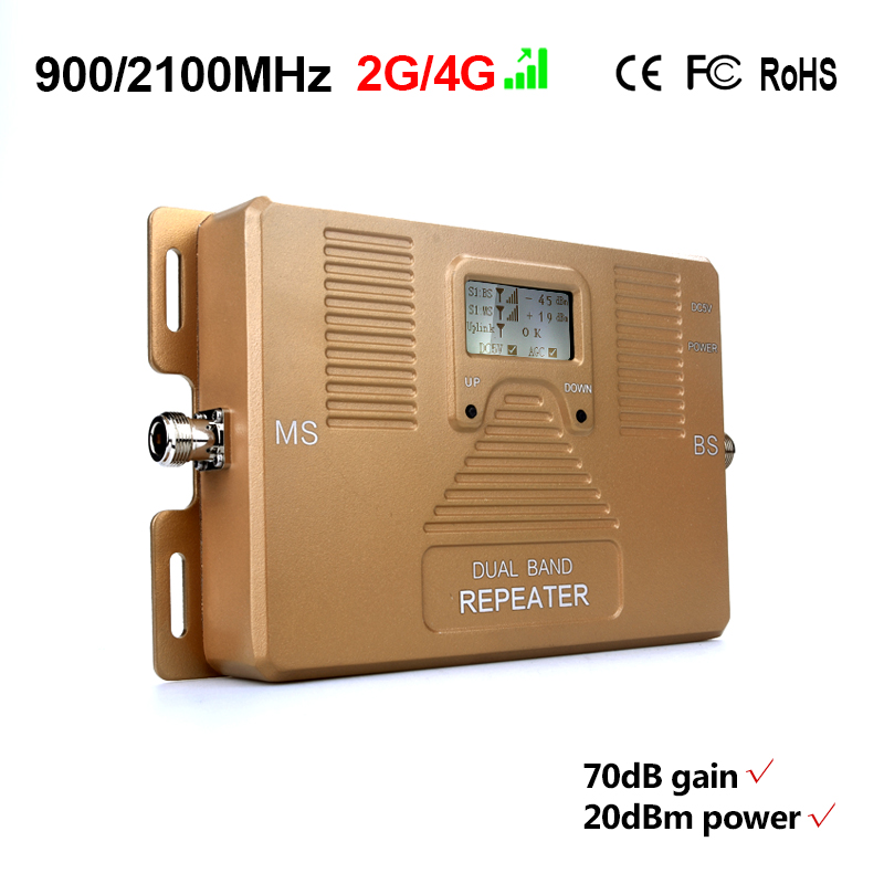 ATNJ Samrt Dual Band 900/2100MHz Mobile Signal Booster Cell Phone Repeater for 2G 3G users with best price