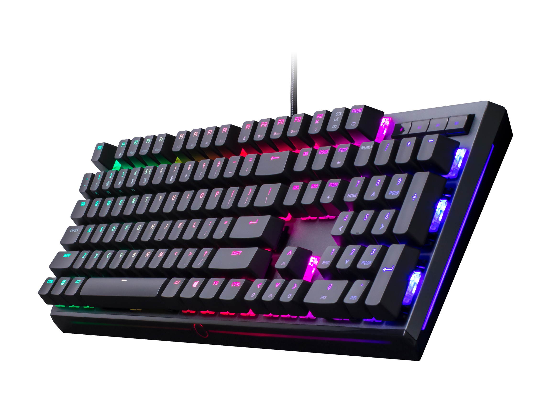 MasterKeys MK750 Mechanical Gaming Keyboard with Cherry MX Blue, RGB Per-Key lighting, and Removable Wrist Rest by Cooler Master