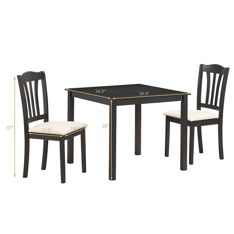 3pc Sanford Tan Wood Dining Nook Set Walnut Brown - Baxton Studio