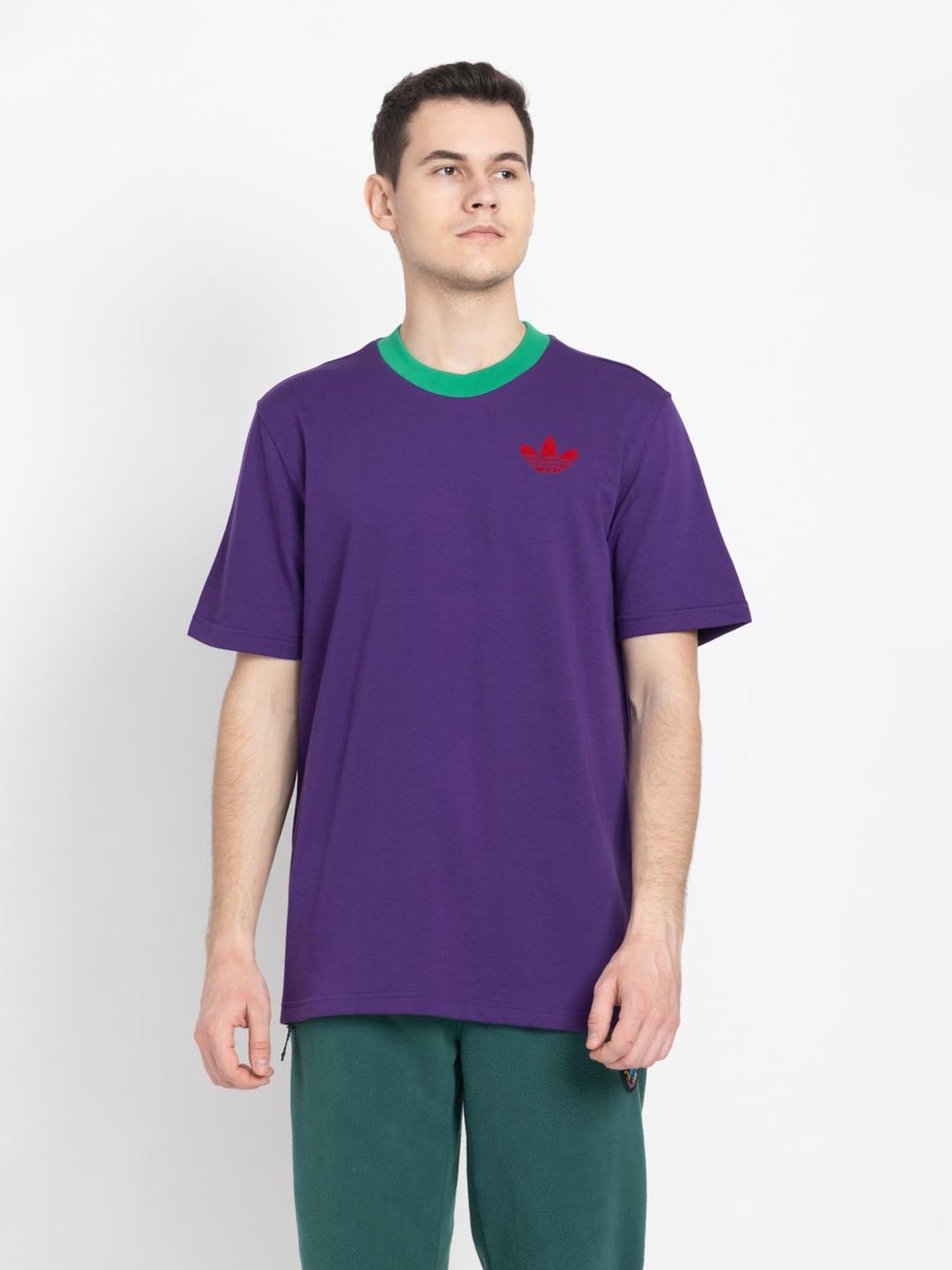 Adidas Originals Purple Cotton Regular Fit T-Shirt