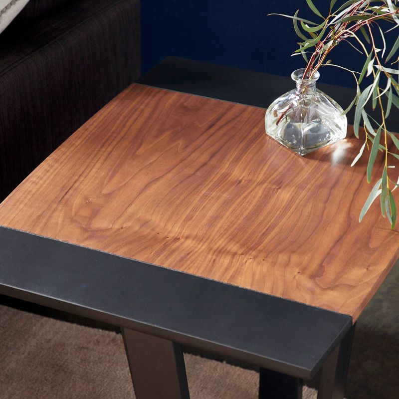 Contemporary Walnut Veneer Side Table Walnut Brown - Venus Williams Collection