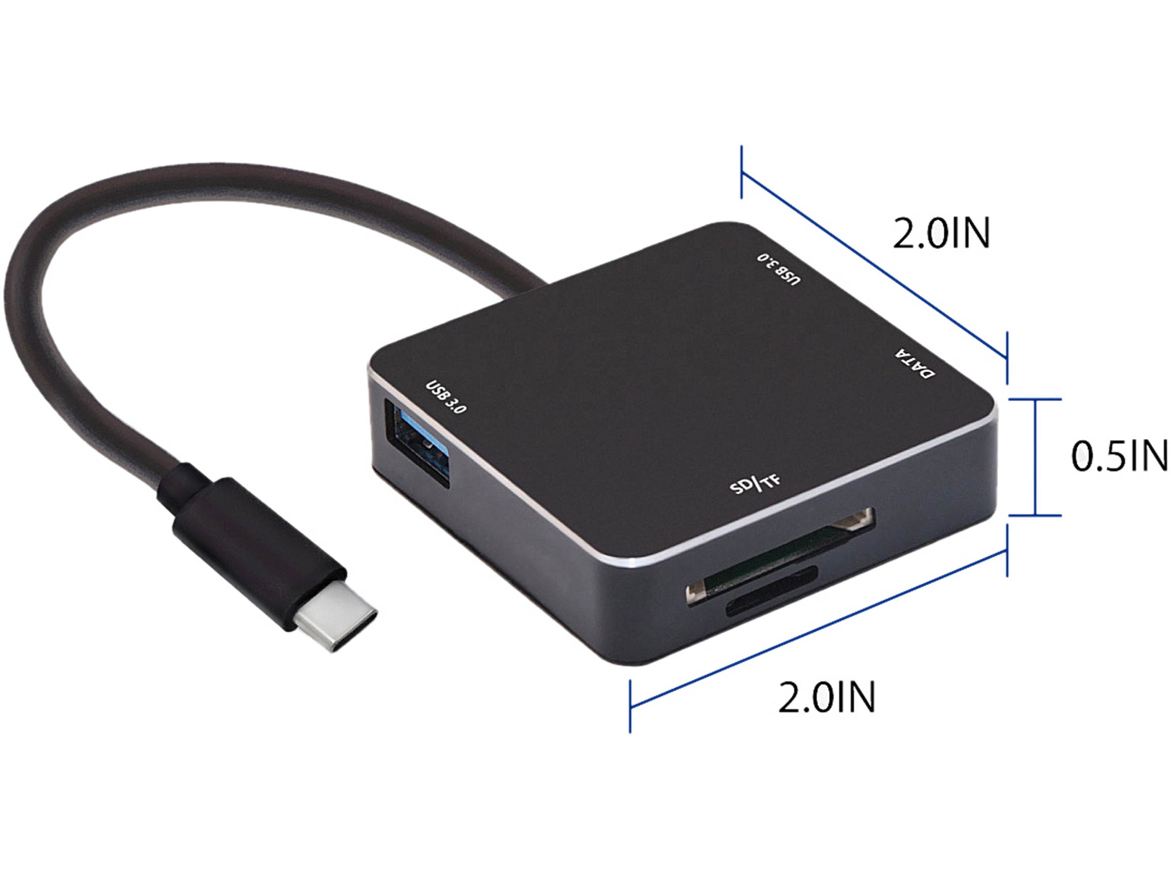 SYBA SD-HUB50114 USB 3.1 Gen 1 Type-C Mini USB 3.0 Hub and SD Card Reader