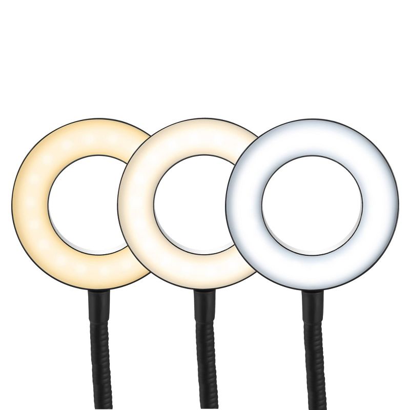 Pink Sky 2 in 1 Mobile Phone Stand with Selfie Light - Black