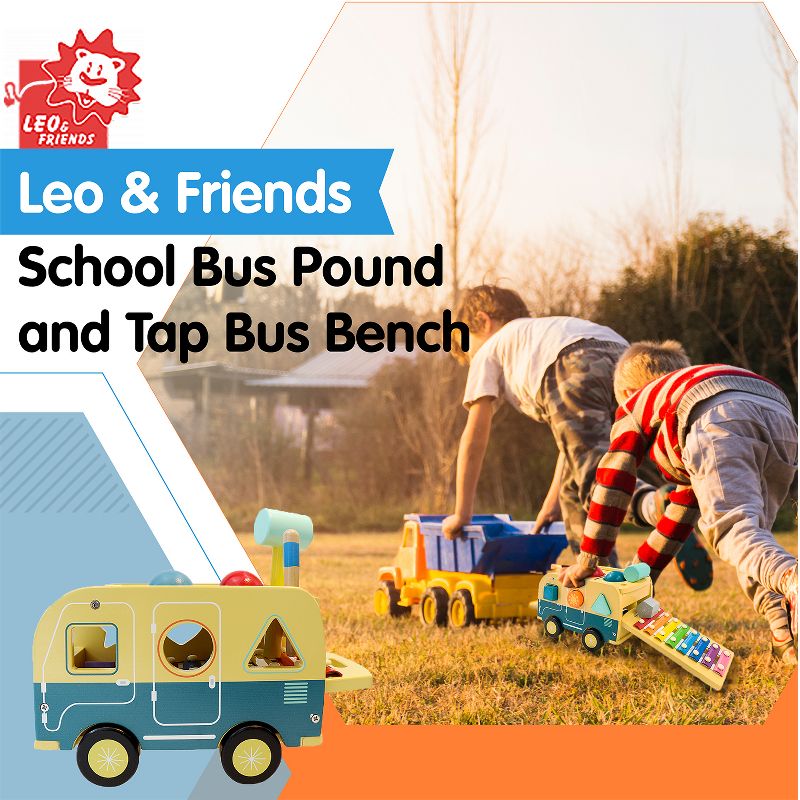 Leo & Friends School Bus Pound and Tap Bus Bench