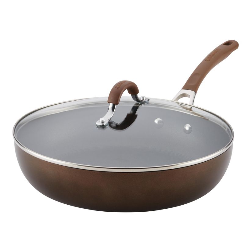 Circulon 12" Hard Anodized Deep Skillet with Lid Cocoa