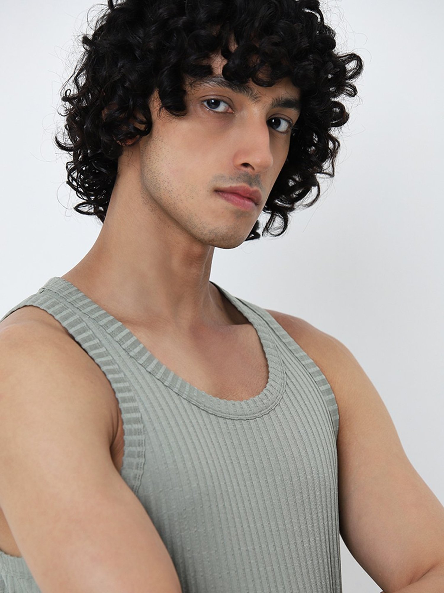 Nuon by Westside Sage Ribbed Slim-Fit T-Shirt