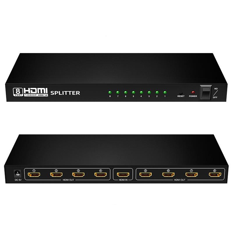8 Ports hdmi splitter hdmi 1x8 splitter support 3D 4k