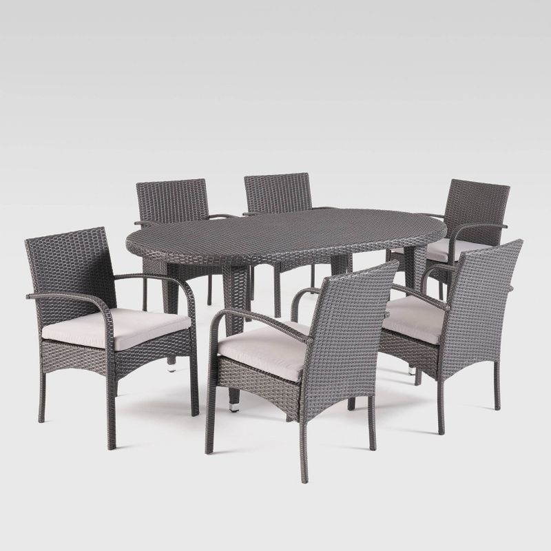 Circi 5pc Outdoor Dining Set - Black and Charcoal - CosmoLiving by Cosmoplitan