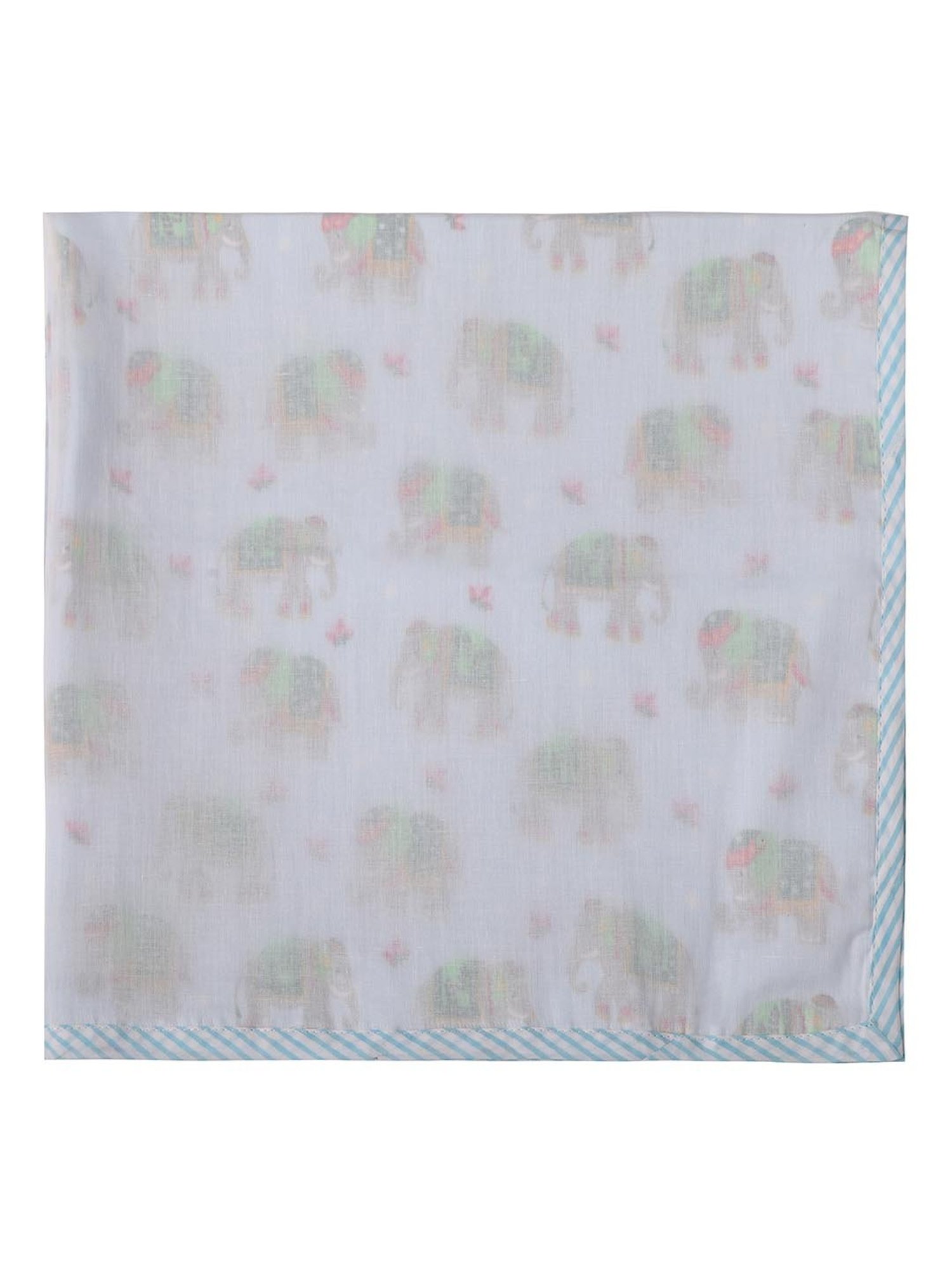 Nigh Nigh Elephant Blue Cotton 70 TC Toddlers Dohar - Set of 1