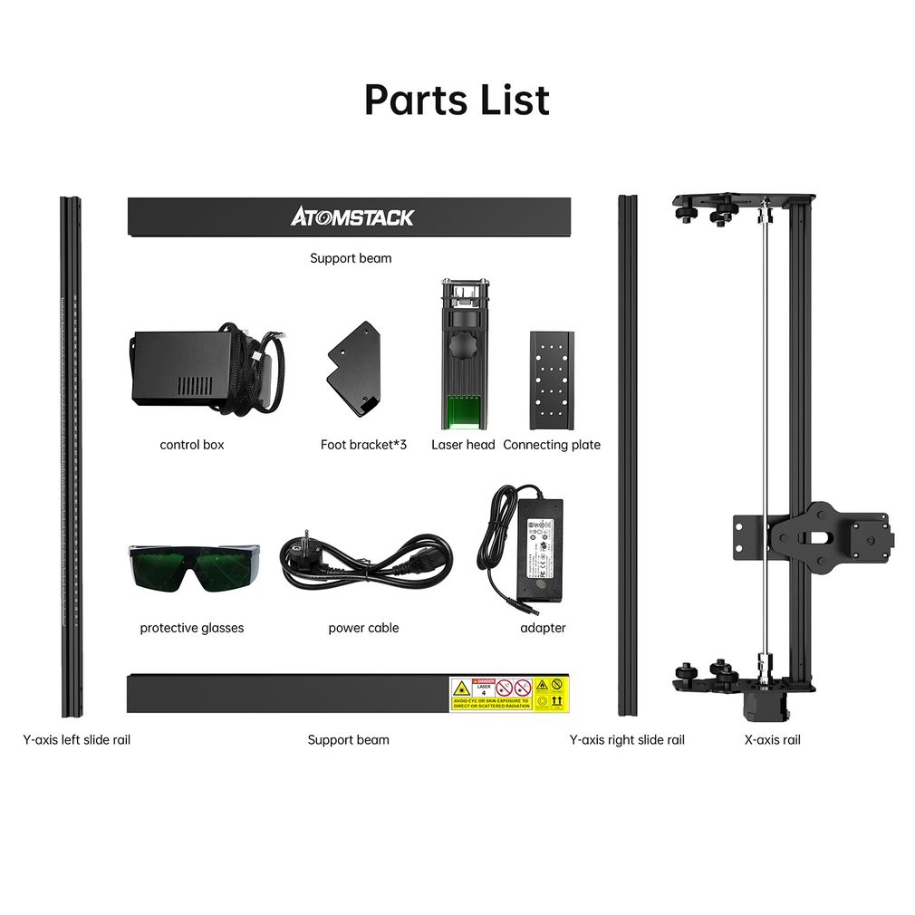Laser Master - 450mm 30W CNC Engraving Cutting Machine - DIY Laser Marking for Metal - Eye Protection - Precise Fixed Focus Marker For Metal Vinyl Wood