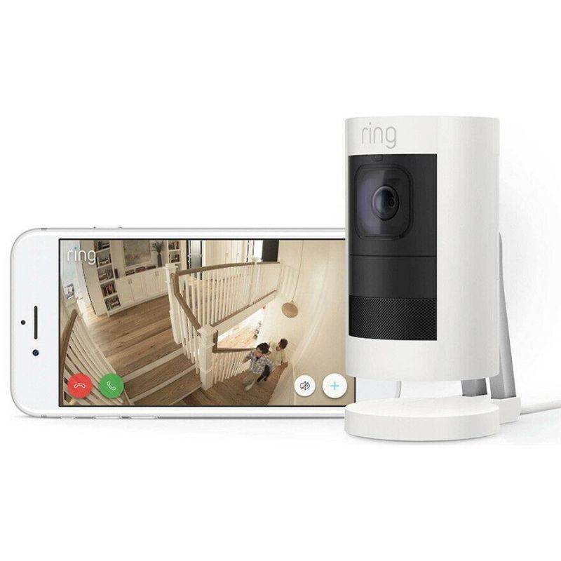 Ring 8SS1E8-WENO Indoor/Outdoor Wired Stick-Up Cam (White)