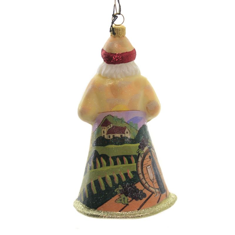 Joy To The World 6.5" Vineyard Santa Ornament Glitterazzi Wine Vino  -  Tree Ornaments