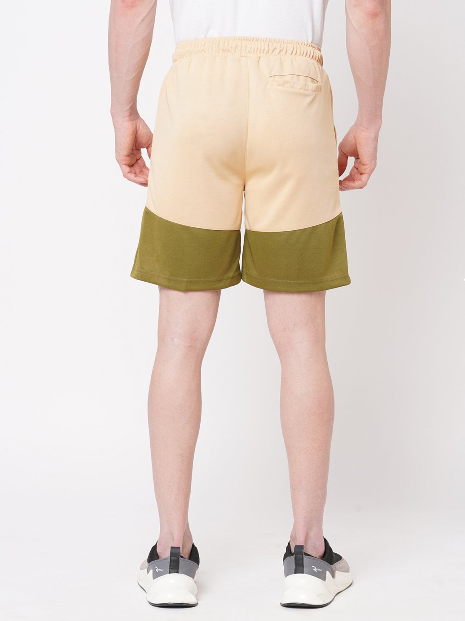 Fitz Beige & Olive Regular Fit Training Shorts