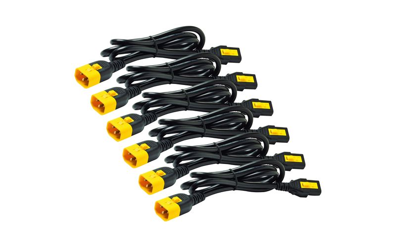 APC by Schneider Electric Power Cord Kit (6 ea), Locking, C13 to C14, 0.6m, North America - For PDU - 10 A - Black - 1.97 ft Cord Length - 6