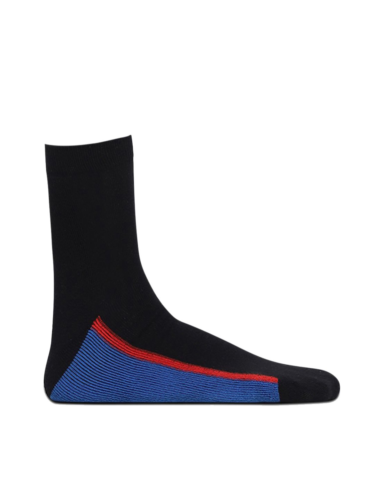 Jack & Jones Jac Terry Black Cotton Color Block Calf Length Socks - Pack of 3