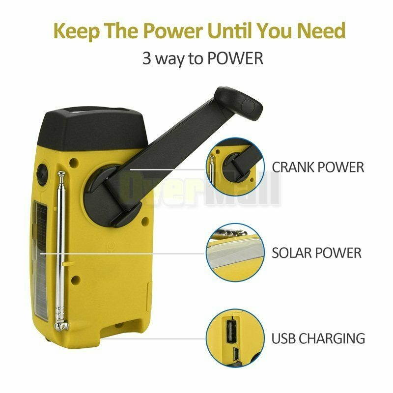 10Pcs Emergency Solar Power Weather Radio Receiver Lighting Torch SOS USB Charge