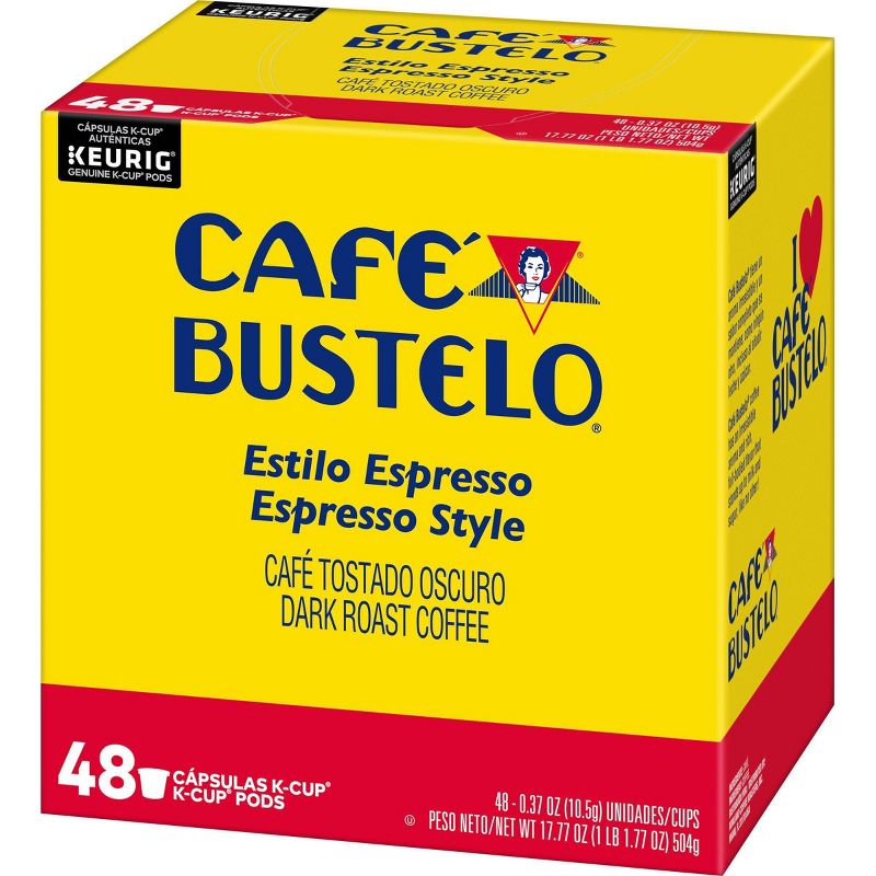 Cafe Bustelo Espresso Dark Roast Coffee - Keurig K-Cup Pods - 48ct