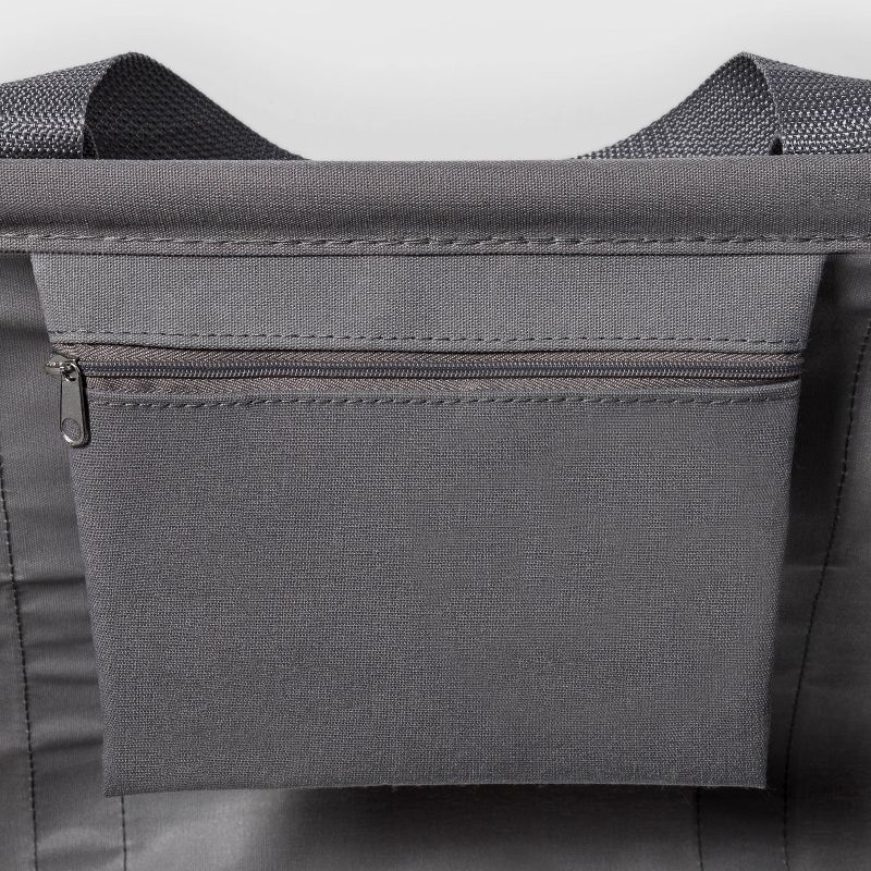 dbest products Laundry Bag Clothes Hamper Basket Wagon Cart Trolley Dolly with Handle, Wheels, and Removable Liner, Grey