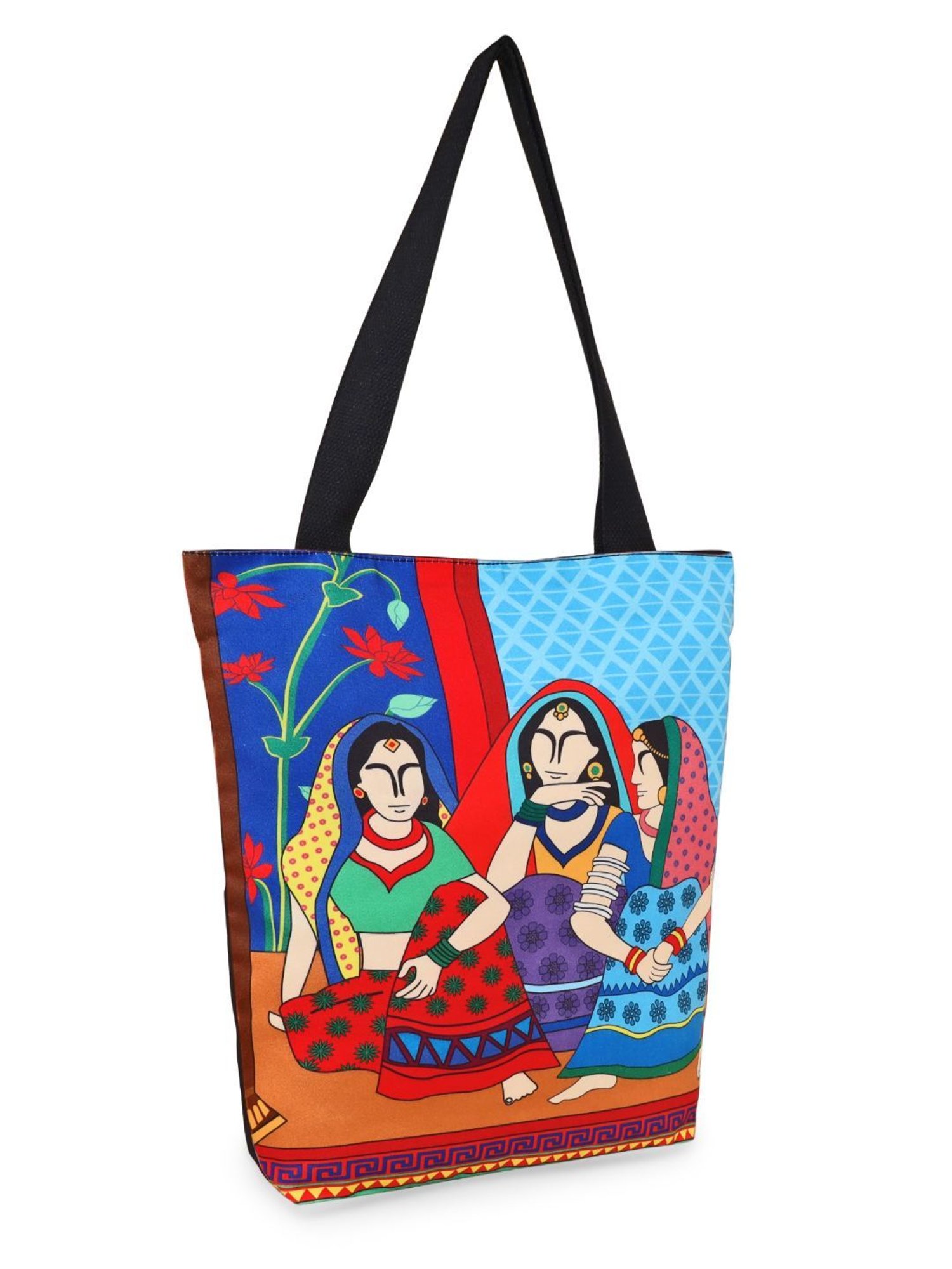 Sabhyata Multicolor Printed Large Tote Bag