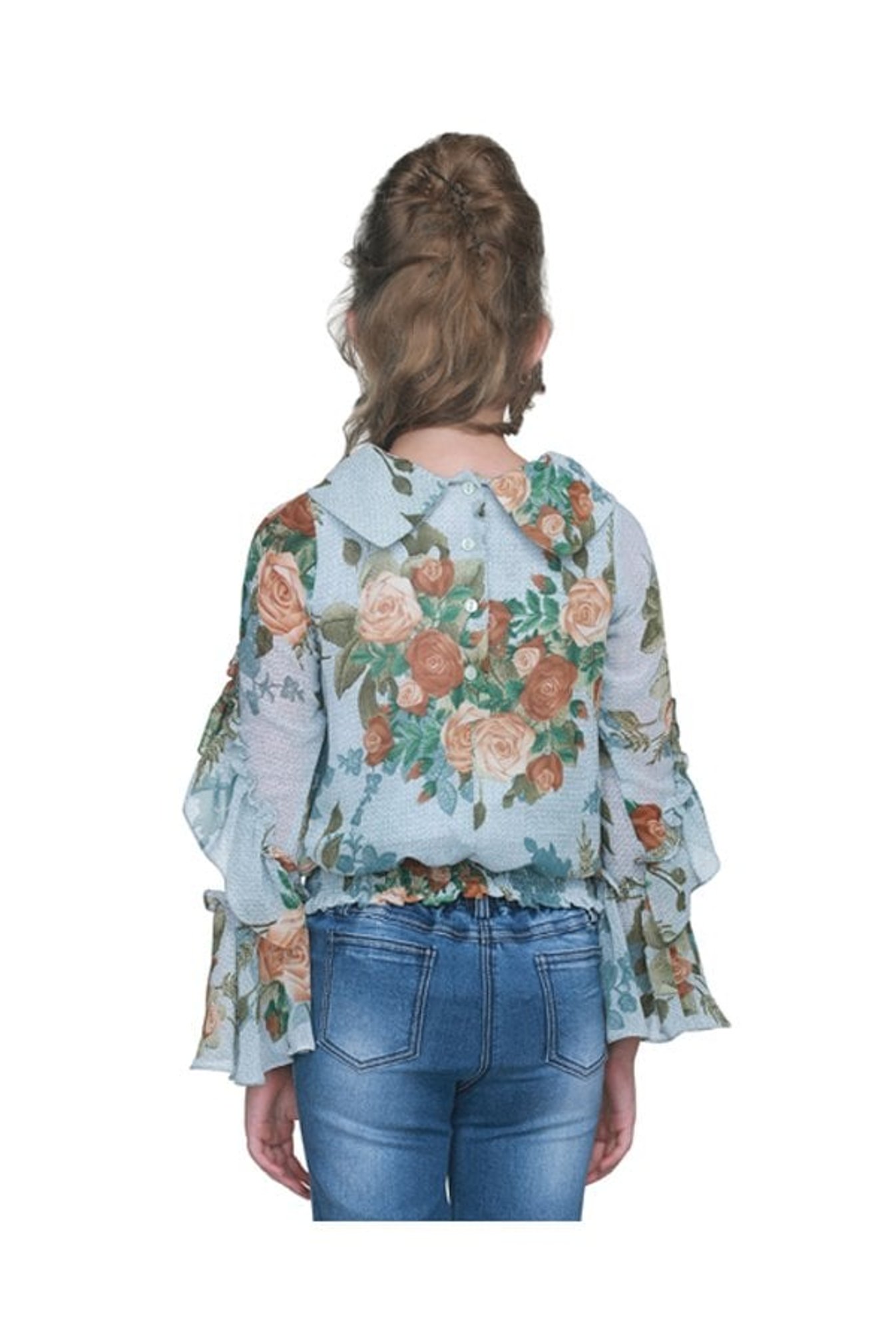 Cutecumber Kids Blue Floral Print Top