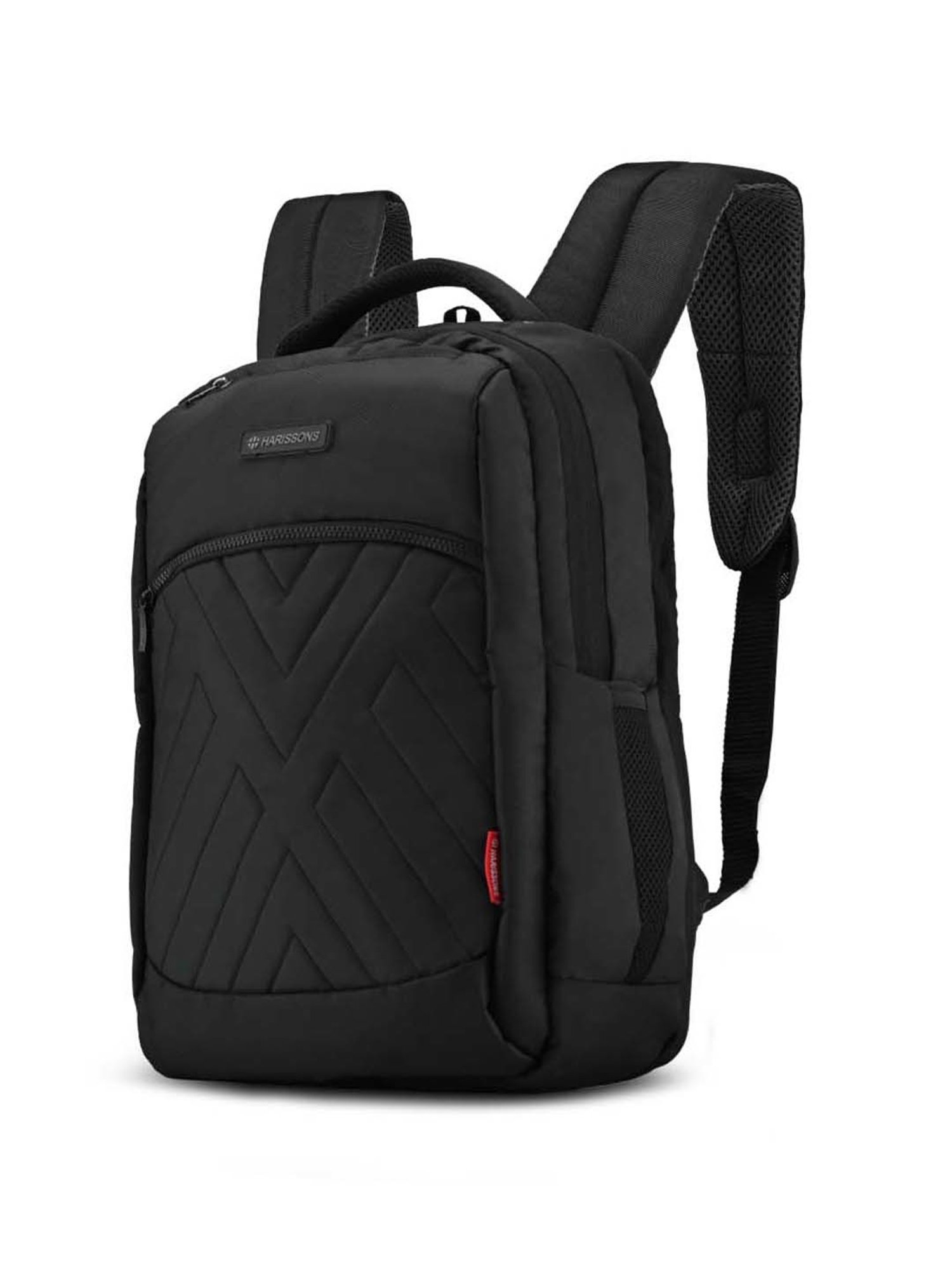 Harissons Nova Black Polyester Quilted Laptop Backpack - 26 Ltrs