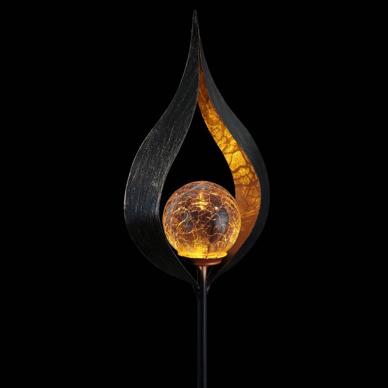 37.2" Solar Flame Torch Stake Black - Exhart
