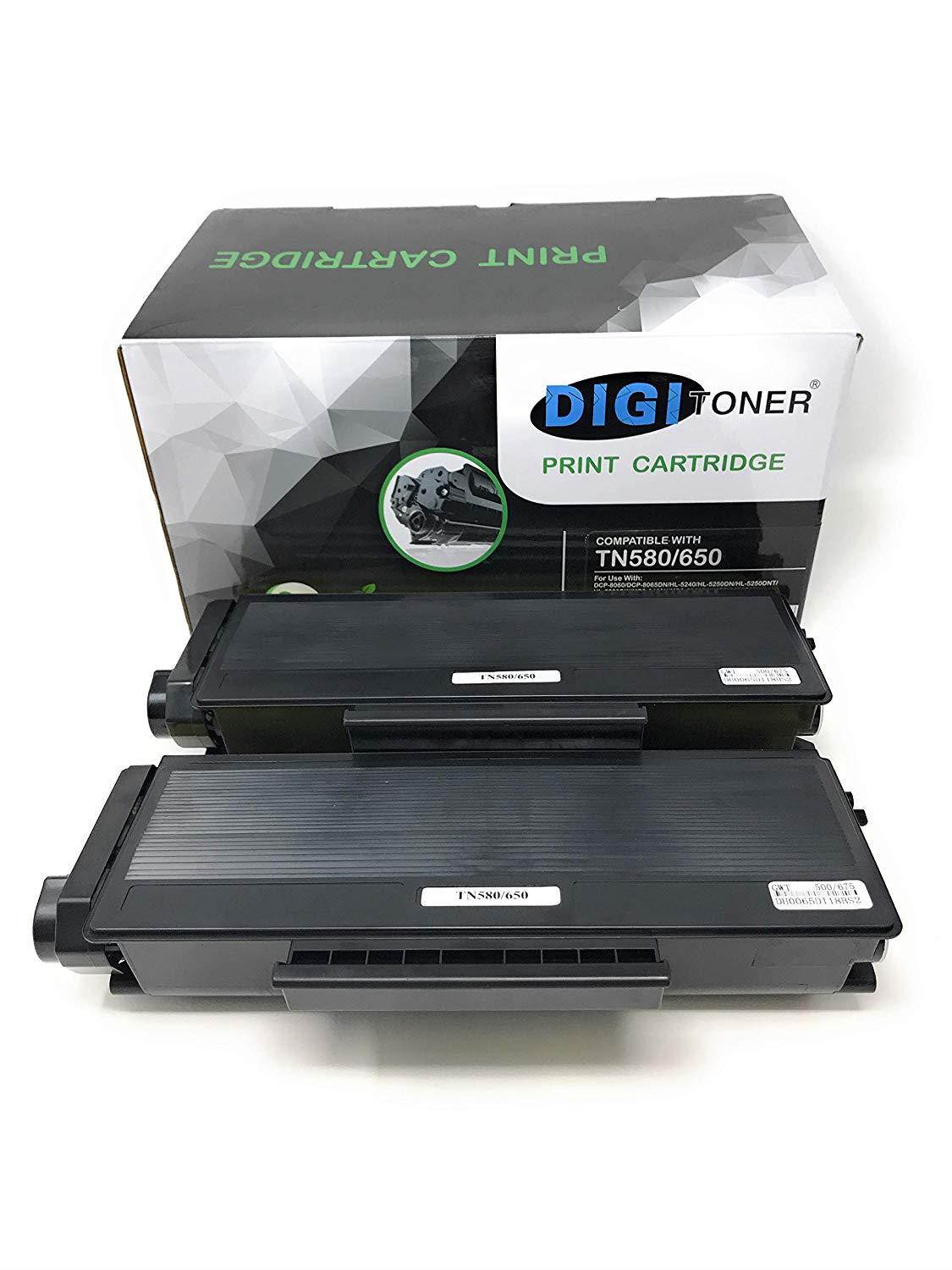 DIGITONER Toner Cartridge Compatible with Brother TN580 TN650 DCP-8070D/8080DN/8085DN/HL-5350DNLT/5370DW/5370DWT/5380DN/MFC-8380DN/8680DN/8690DW/8880DN/8890DW [2 Pack]