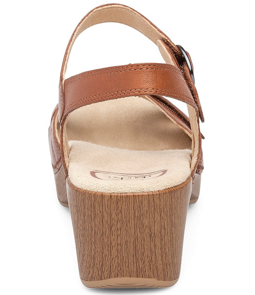 Dansko Season Leather Block Heel Platform Sandals