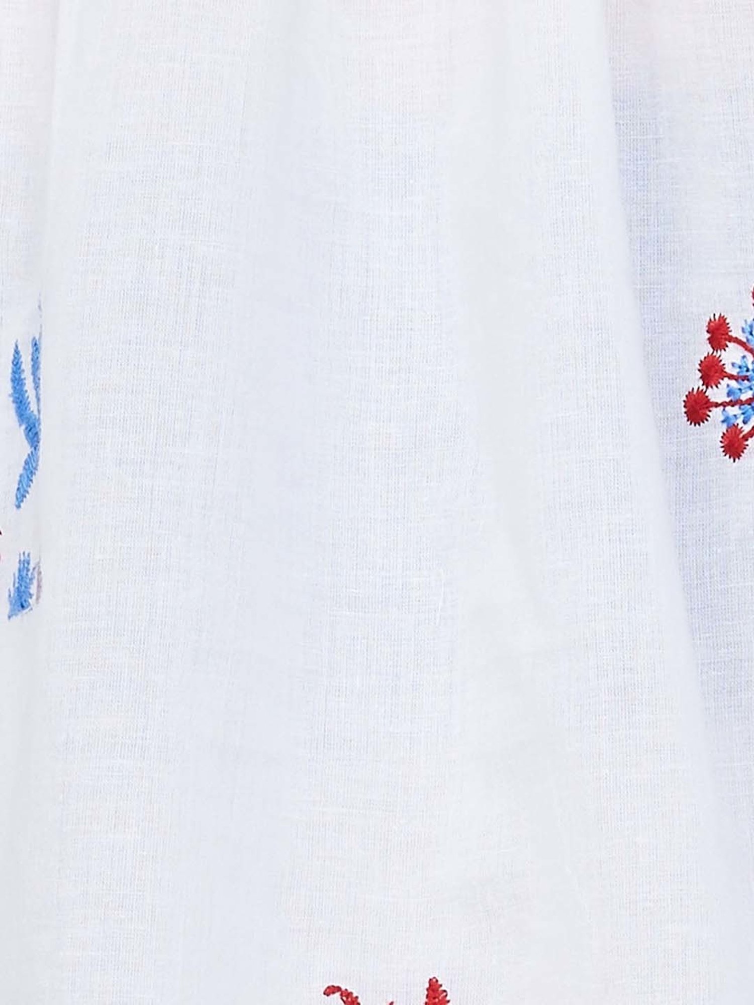 Colour Me by Melange White Cotton Embroidered Top