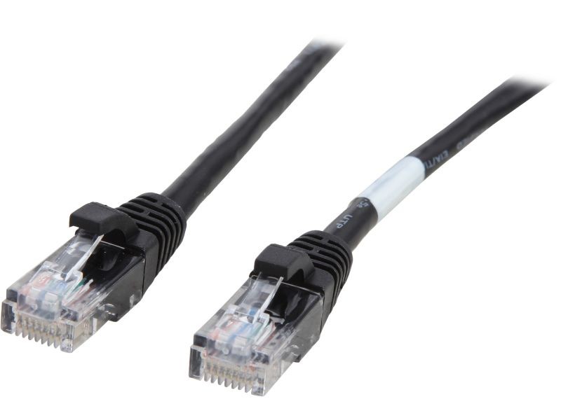 Cat 6 Ethernet Cable 50 ft Black Long Internet Network Cable High Speed Flat LAN Cable RJ45 Cord for Gaming Switch Modem Router Coupler