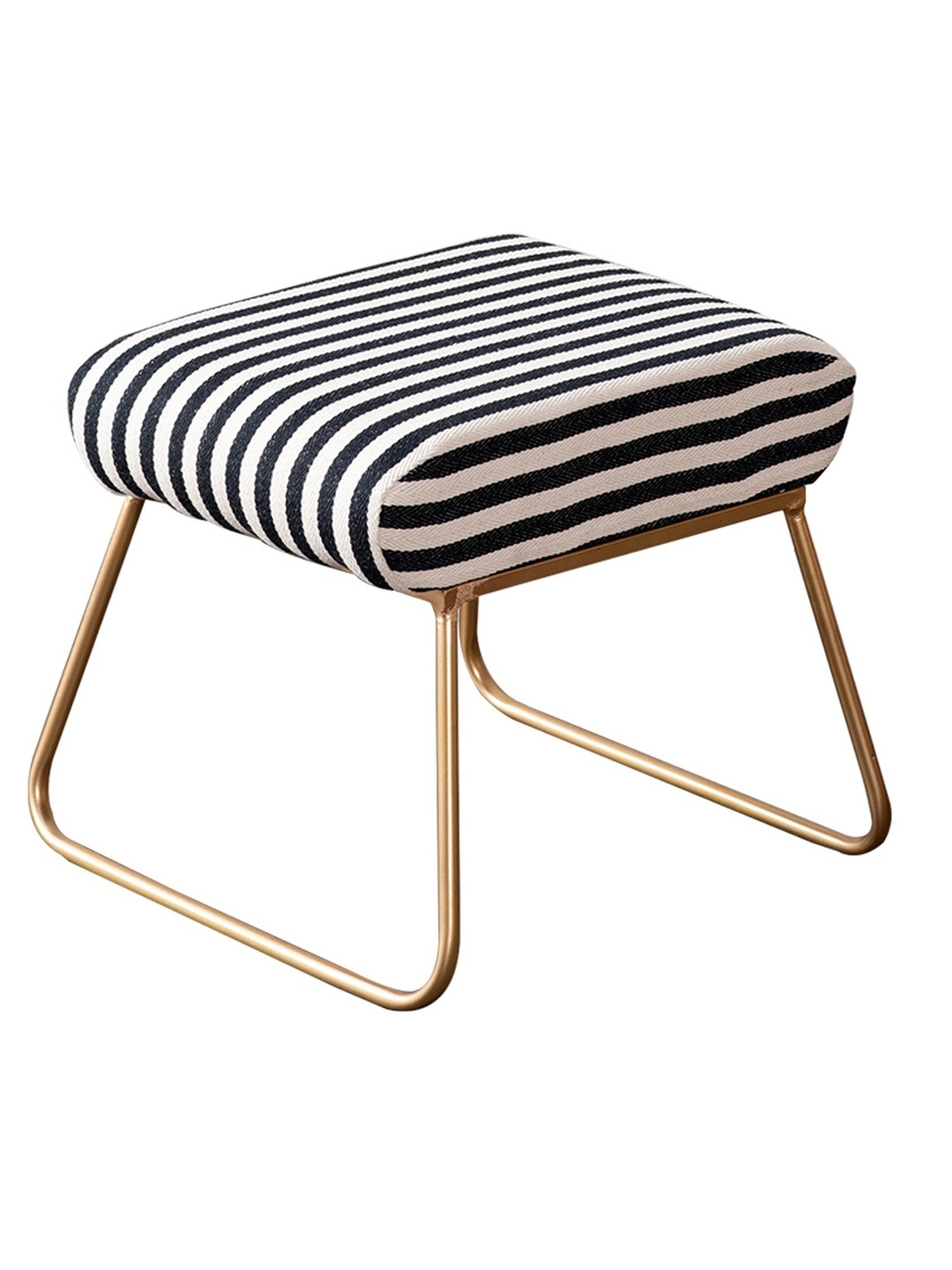 Chumbak French Sahara Solid Mustard Yellow Wood Ottoman