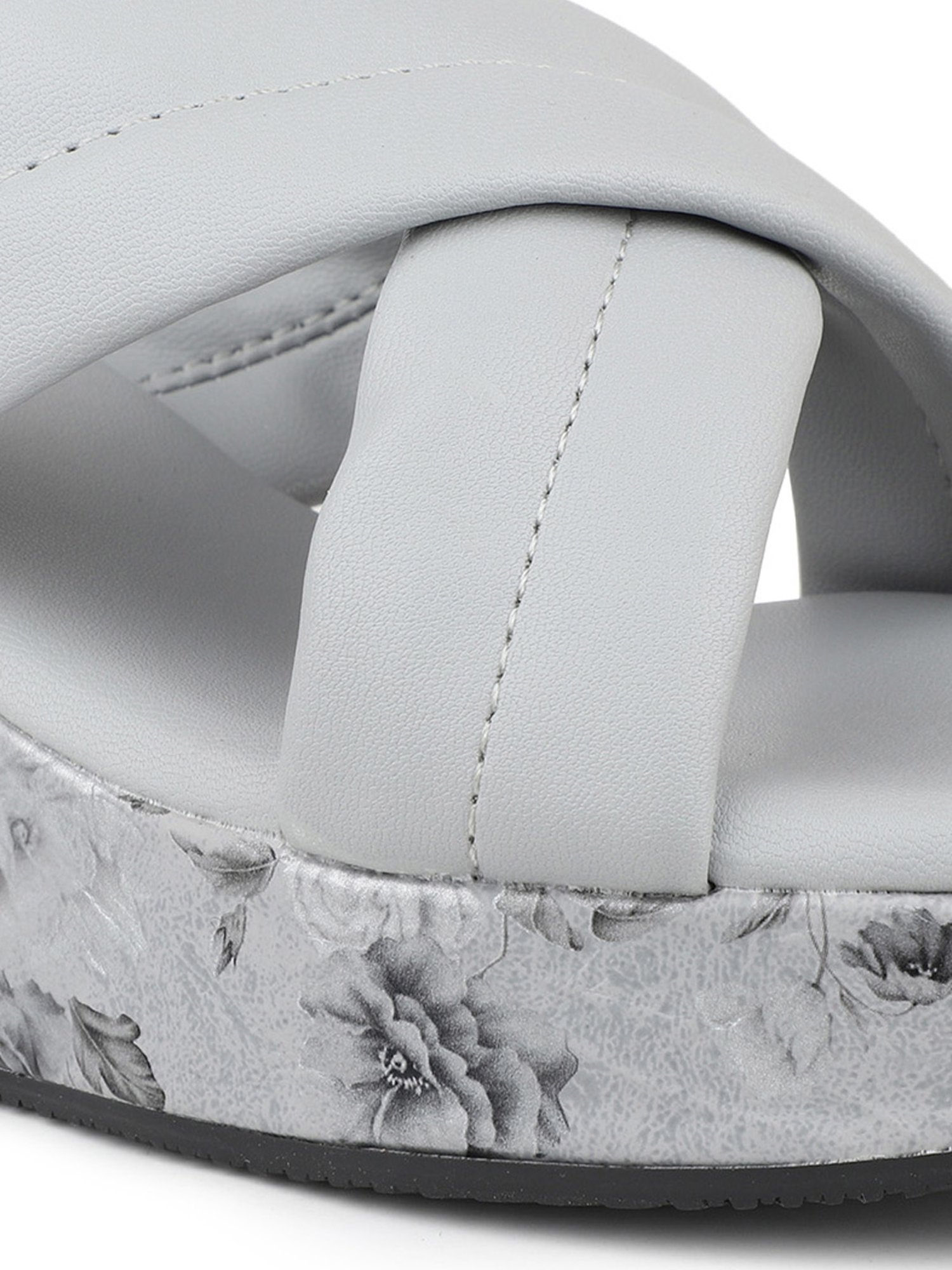 Inc.5 Women's Grey Cross Strap Wedges