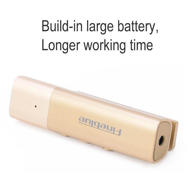 Fineblue W688 Bluetooth earphone Sport Bluetooth 4.1 Wireless HiFi Business Collar Clip-on Bluetooth Stereo Music headset (Black)