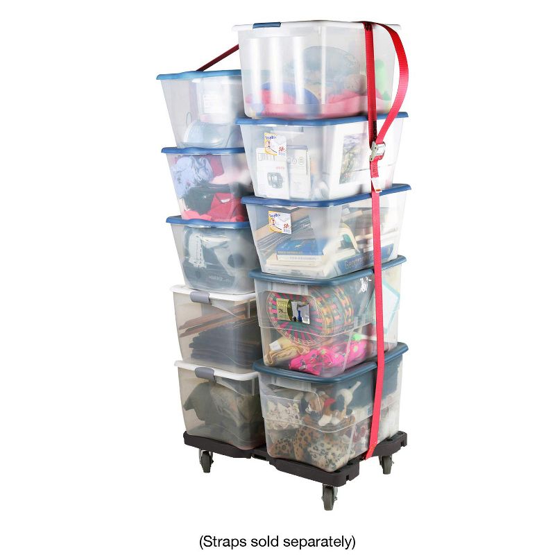 Snap Loc 1,200 lb Capacity General Purpose E Track Dolly Black, Heavy Duty 4 in Thermoplastic Swivel Non Marking Caster Wheels