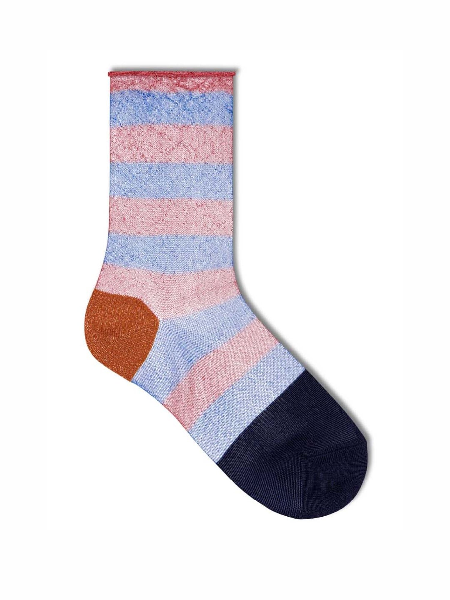 Happy Socks Hysteria Franca Ankle Pink Cotton Striped Socks (39-41)