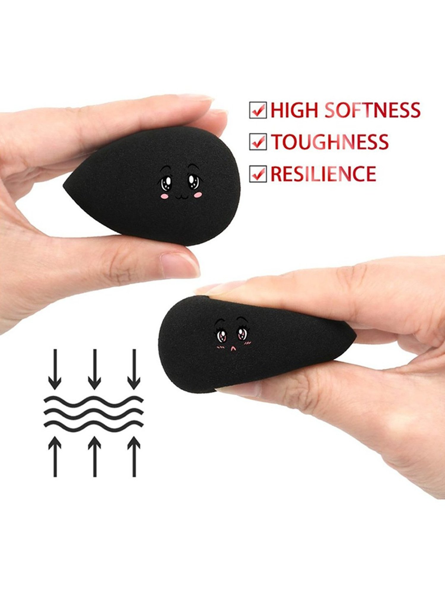 Bronson Professional Black Tear Drop Beauty Blender Sponge