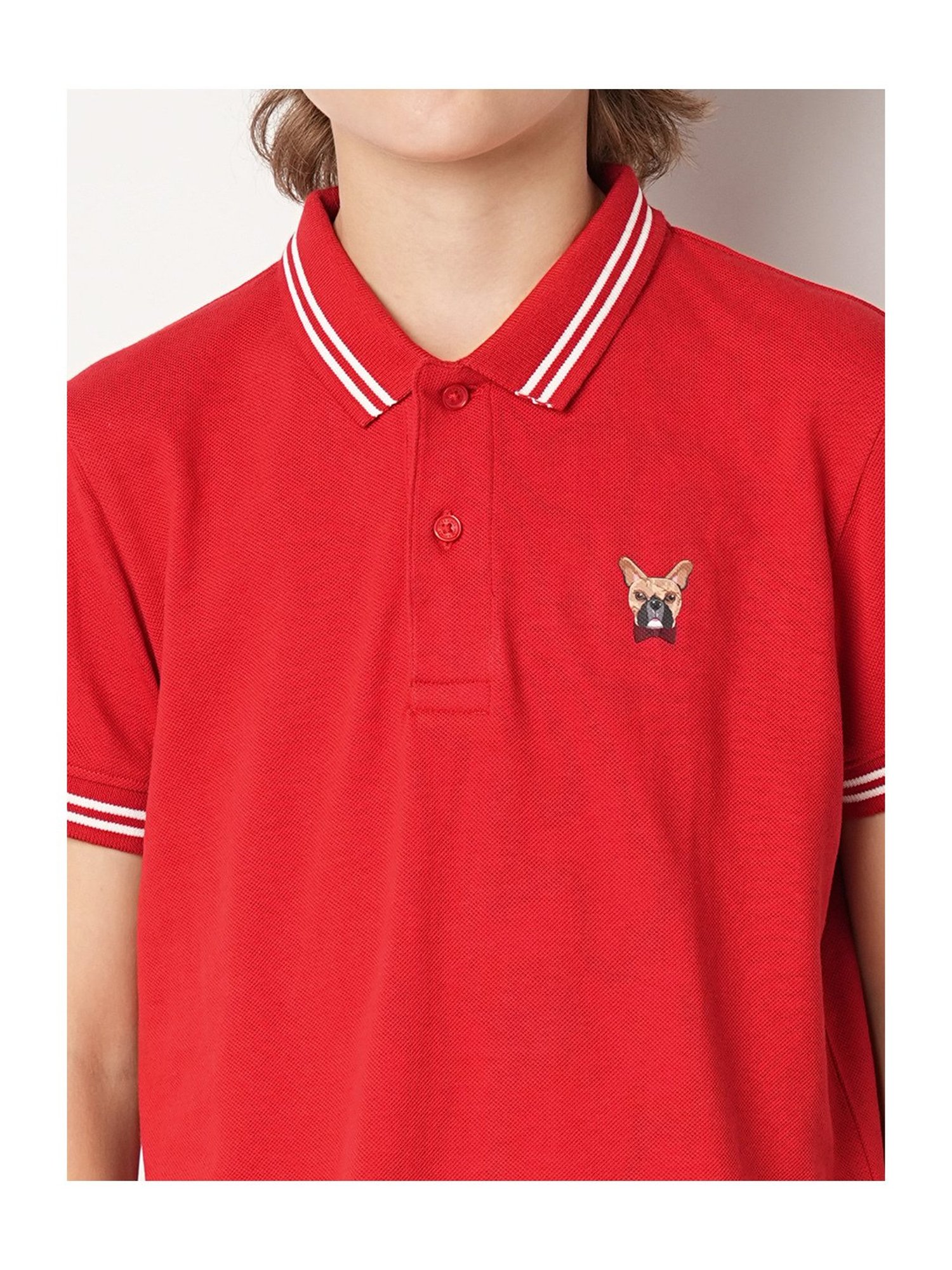 Pantaloons Junior Multicolor Cotton Striped Polo T-Shirt