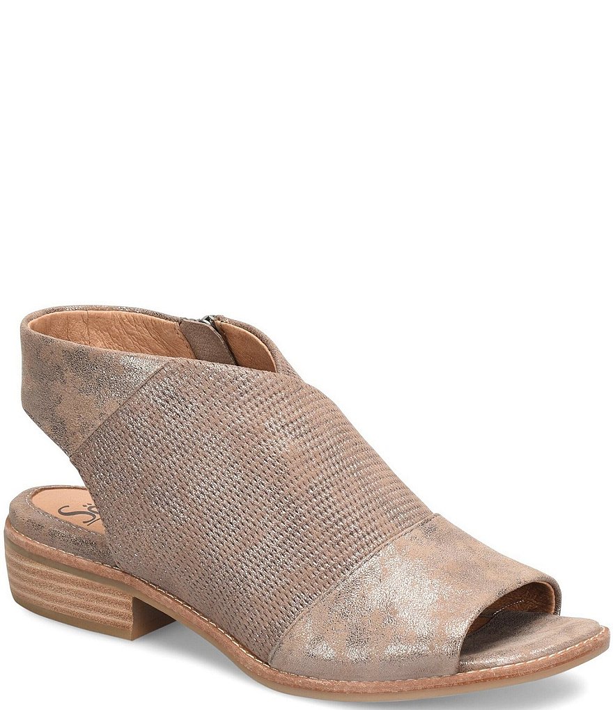 Sofft Natalia Perforated Metallic Suede Sandals