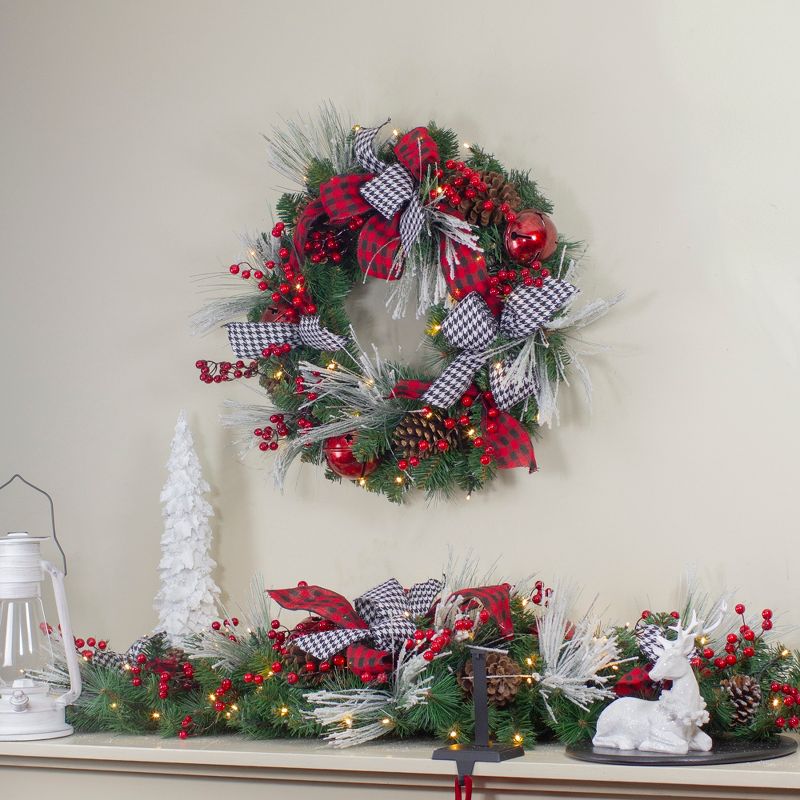 Northlight 52" Pre-Lit Pre-Decorated Artificial Christmas Swag with Bows and Berries