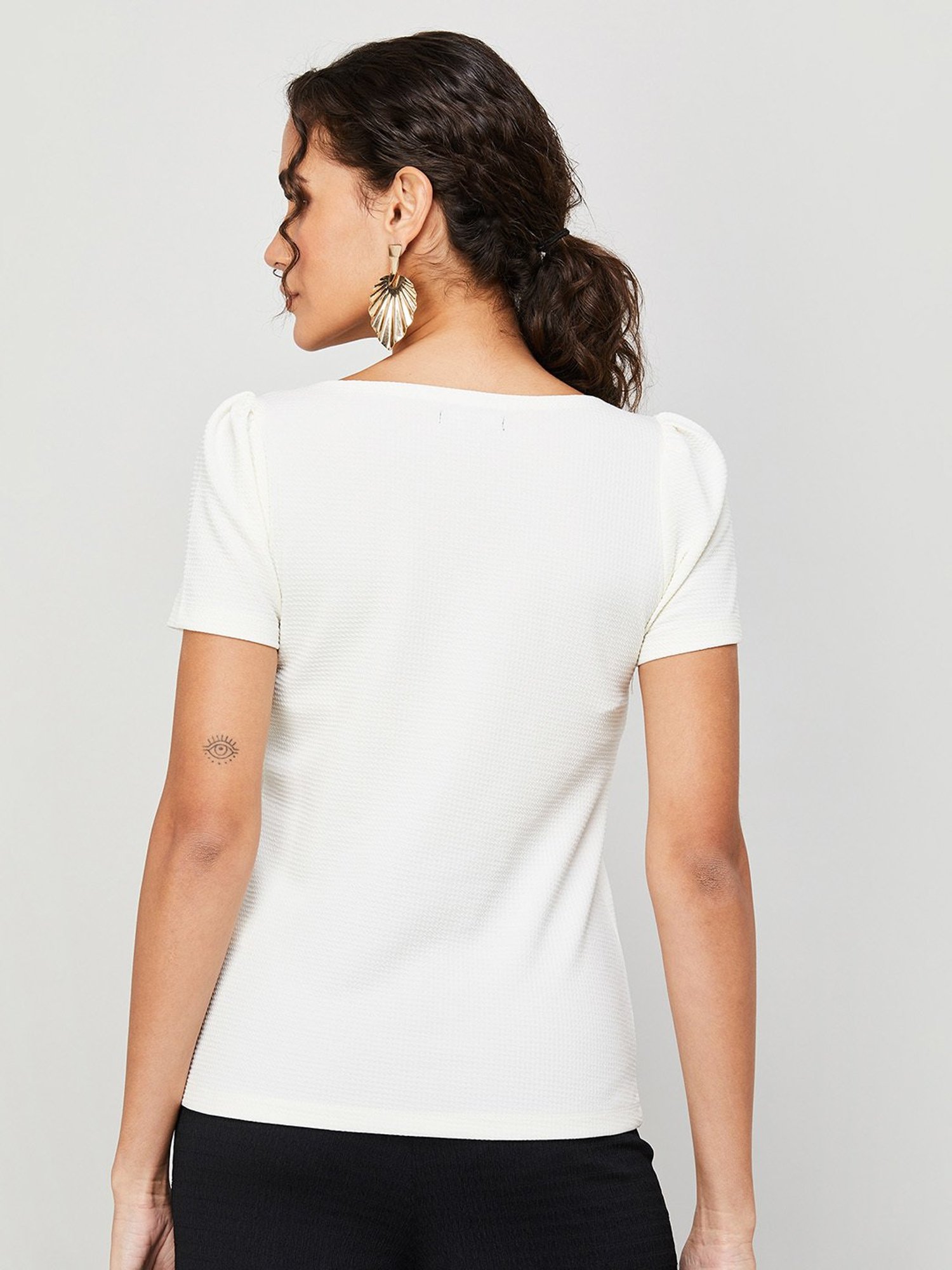 Code by Lifestyle White Regular Fit Top