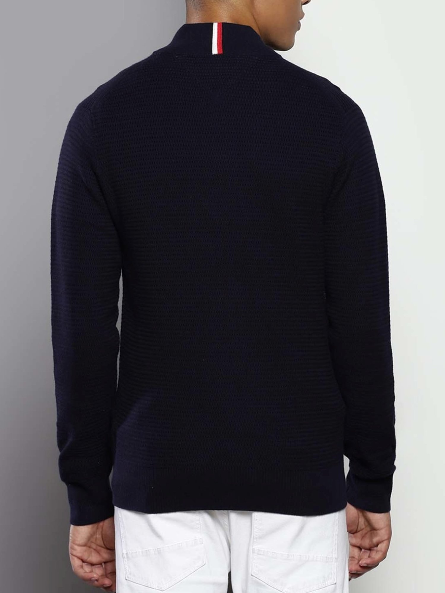 Tommy Hilfiger Desert Sky Cotton Regular Fit Self Pattern Sweater