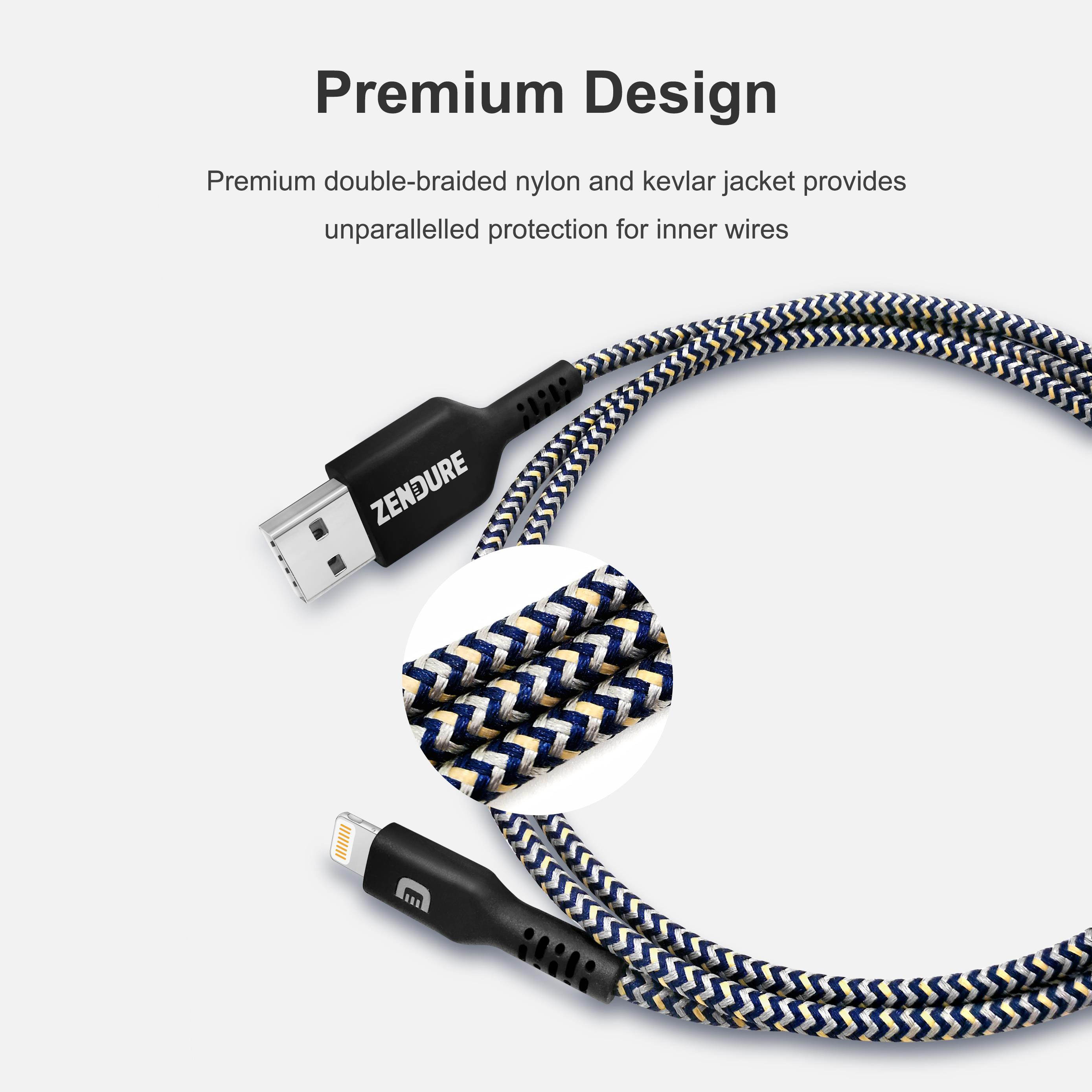 Zendure SuperCord Lightning Cable - Black (1m/3.3 ft.)