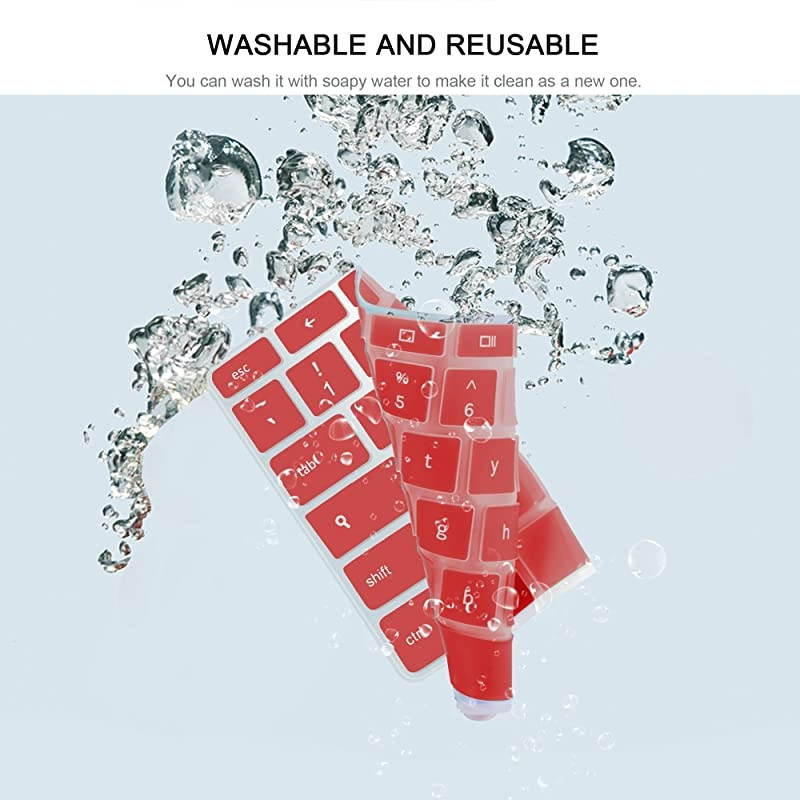 Pack]Samsung chromebook 4 Keyboard Cover Skin for Samsung Chromebook 11.6/15.6 inch Chromebook XE500C1, Chromebook 3 XE500C13,Chromebook Plus V-in-1 XE50QAB 1.(Clear and red)&hellip;