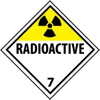 NMC DL16P-PLACARD, RADIOACTIVE 7, 10 3/4X10 3/4, PS VINYL (1 EACH)