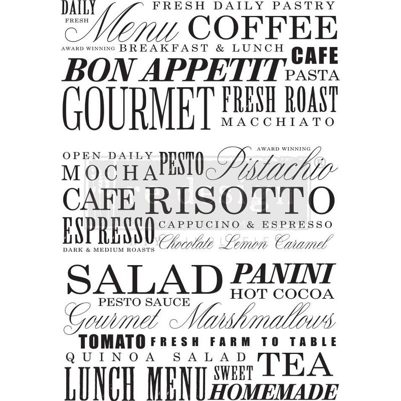 Prima Re-Design Decor Transfer-Delicious Menu 23"X31"