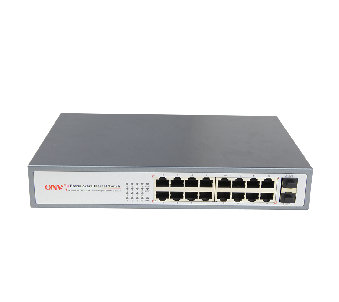ONV-POE33016PFB 16*10/100/1000M PoE ports + 2*gigabit SFP ports IEEE802.3af/at POE Switch