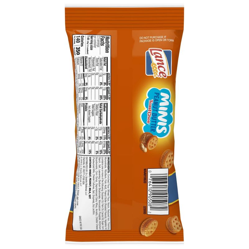 Lance Peanut Butter Toastchee Mini Sandwich Cracker Tube - 2.5oz
