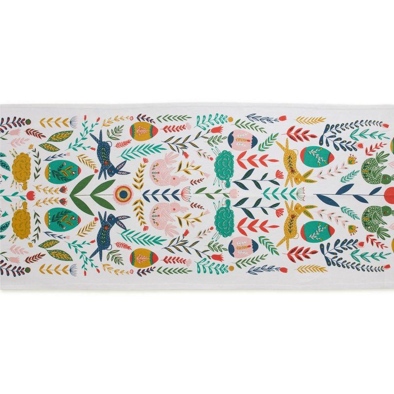 108" x 14" Cotton Easter Garden Kitchen Table Runner - Design Imports
